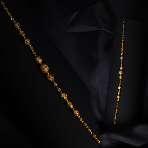22 Carat Gold Stylish Braclet With Bead 5.41g Each 1 by Mahita Collections